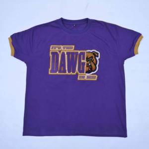 Camiseta de Alta Calidad Estilo Urbano, Algodón con Letras Bordadas en Chenilla, Dobladillo Curvo, Color en Contraste, Corte Holgado - Product Image 5