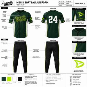 OEM Custom Men's Softball Team Uniform Jersey Pants 3D Puff Numbers Side Mesh Panels Performance <b>Athletic</b> Game Set - Product Image 5