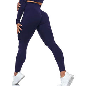 New Style Women's Solid Knitted High Waist Knee-Length <b>Seamless</b> <b>Leggings</b> for Gym Sport Fitness Yoga - Product Image 1