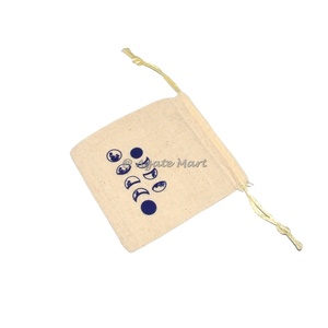 Pierre semi-précieuse guérison cristal pierre bijoux cadeau sac d'emballage coton cordon Chakra symbole imprimé sac - Product Image 6