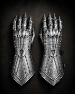 Guantes de Acero con Púas, Armadura Medieval de Caballero, Guantes de Cosplay Gótico, Artesanía Metálica Plateada - Product Image 1