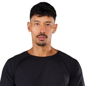 <b>Men's</b> Black Long Sleeve Performance T <b>Shirt</b> Moisture Premium Athletic Workout Training Sportswear <b>Shirt</b> - Product Image 2