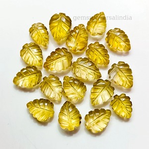Citrino natural tallado a mano en forma de hoja, piedra preciosa de 12 mm y 9 mm, citrino amarillo tallado para la fabricación de joyas, precio al por mayor, a granel. - Product Image 1