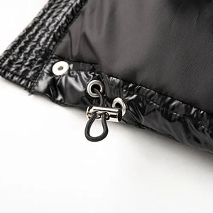 <b>Top</b> Women's <b>Black</b> Quilted Puffer Jacket With Detachable Hood Full Sleeve Winter Coat Thick Polyester Wadding Zipper Closure - Product Image 3