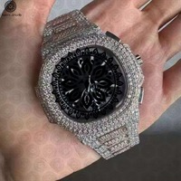 Jam Tangan Berlian Moissanite Mewah Kustom Terlaris untuk Hadiah Ulang Tahun Pernikahan, Jam Tangan Fashion Tersedia Untuk Dijual