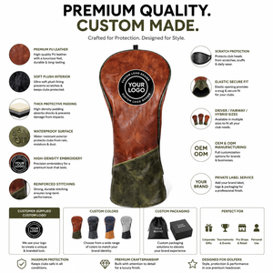 Personalization Waterproof Comfortable Leather Pu Leather Durable <b>Golf</b> Head Covers Hybrid Protector <b>Golf</b> Head Covers Driver - Product Image 4