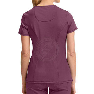 2026 Lightweight Cotton <b>Scrub</b> Women Mock Wrap <b>Tops</b> Premium Quality Hospital Use OEM Custom Service New Arrival - Product Image 2