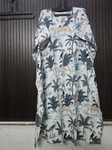 Animal Print V-neck Loose Sleeve Tea-Length <b>Bohemian</b> <b>Dress</b> for Women Casual Wear - Product Image 5