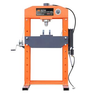 Pressa Idraulica da Officina TMG SP75 da 75 Tonnellate, Robusta, Completamente Saldata, con Telaio a H, Funzionamento Manuale e Pneumatico, Nuova Condizione, con Scatola Ingranaggi - Product Image 4