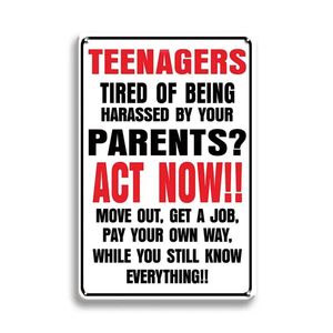 CIFbuy Letrero Metálico Divertido de Aluminio de 8x12 Pulgadas, Decoración Vintage para Pared, para la Cueva del Adolescente, Oficina, Bar - Placa de Alivio para Padres Aburridos - Product Image 1