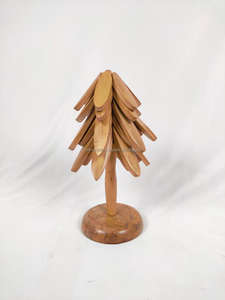 CRAFTING CRAFTS - Salvamanteles de Madera Ecológicos y Modernos con Forma de Árbol, Posavasos para Platos Calientes, Juego de Manteles Individuales de Haya y Nogal - Product Image 5