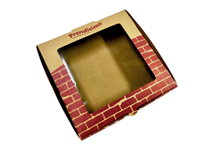 Caja de Pizza Ecológica de Papel Kraft Rígido Oblongo con Ventana Transparente, Impresión UV Personalizada a Cuatro Colores, Empaque para Llevar de Panadería y Pizza - Product Image 1