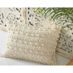 Housses de coussin en laine design festival à rayures modernes housses de coussin lavable de luxe pour la décoration intérieure différentes couleurs indiennes - Product Image 3