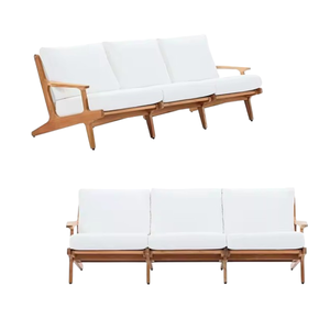 Canapé de patio extérieur en bois de teck confortable de haute qualité trois sièges-pour le salon et la salle à manger - Product Image 5