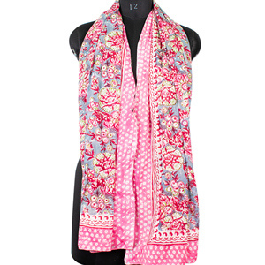 Artisan Crafted Cotton Sarong Pareo Multicolor Floral Print Long Scarf Shawl Wholesale Summer Dress <b>Wrap</b> Scarf - Product Image 5