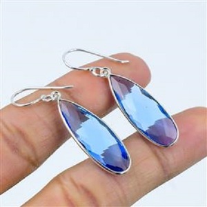 Pendientes colgantes de cuarzo tanzanita hechos a mano al por mayor, pendientes de tanzanita, pendientes colgantes de cuarzo tanzanita - Product Image 4