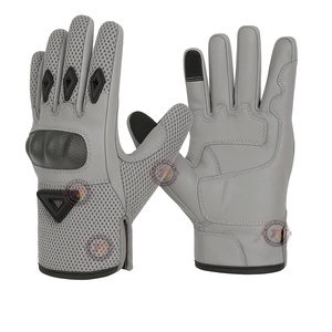 Guantes de Carreras de Cuero Genuino al por Mayor, Transpirables, Antideslizantes, Compatibles con Pantalla Táctil, Guantes de Seguridad para Motocicleta - Product Image 1