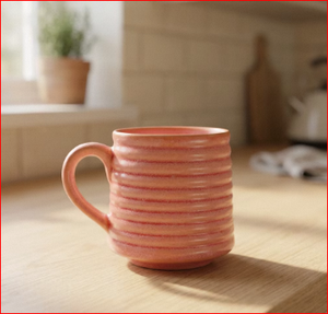 Taza de Café de Cerámica Acanalada Vintage con Efecto Horno, Apta para Microondas, para Hogar, Oficina, Regalo - Product Image 4