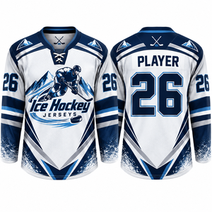 Maillots de hockey sur glace personnalisés sublimés, col en V, manches longues, pour joueur adulte (taille 26), en maille respirante, toutes saisons - Product Image 5