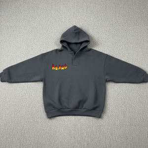 Nueva Sudadera con Capucha para Mujer, Color Gris Oscuro, Estampado de Llamas y Letras, Estilo Casual para Otoño, Logotipo Frontal, Corte Regular, 100% Algodón Tejido - Product Image 4