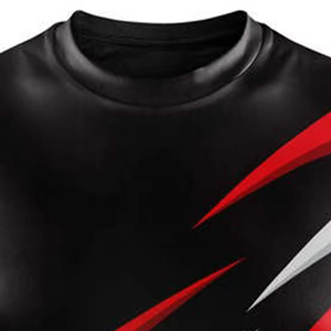 เสื้อยืดผู้ชาย OEM สกรีนโลโก้ตามสั่ง ผ้าโพลีเอสเตอร์ 100% แห้งเร็ว กันยับ ดีไซน์ใหม่สำหรับเล่นกีฬา พิมพ์ลายแบบซับลิเมชั่น - Product Image 5