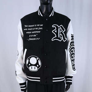 แจ็คเก็ตวาร์ซิตี้แฟชั่นสุดฮิต แจ็คเก็ตเลตเตอร์แมนปักโลโก้ตามสั่ง เสื้อผ้าสตรีทแวร์คุณภาพสูงสำหรับผู้ชายและผู้หญิง - Product Image 1