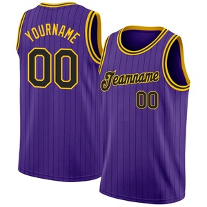 เสื้อบาสเก็ตบอลสีม่วงขายส่ง แบบเสื้อกล้าม พิมพ์ลายแบบ Sublimation ระบายอากาศได้ดี ผ้าตาข่าย สำหรับผู้ใหญ่ทุกเพศ ทุกวัย พร้อมพิมพ์ชื่อและหมายเลข - Product Image 1