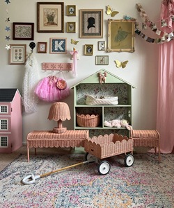 Cesta de almacenamiento hecha a mano con ribetes de conchas marinas rosas, remolque tipo vagón, venta al por mayor, ecológica, hecha en Vietnam, lista para enviar. - Product Image 5