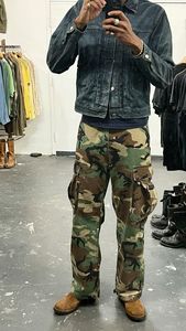 Men's Camouflage Cargo Pants Polyester/Cotton Blend Multi-Pockets <b>Drawstring</b> Closure Elastic Waist Breathable Quick Dry Casual - Product Image 6