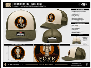 หมวกแก๊ป FORE LIFE GOLF CO. Richardson 112 รุ่น Trucker สีดำ ตาข่ายปรับได้ พร้อมปักลายกระบองเพชรสีเขียว สำหรับทุกเพศ - Product Image 4