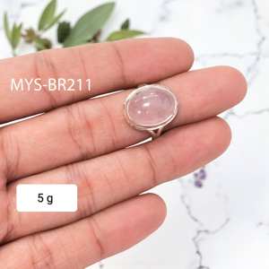 แหวนเงินแท้ 925 ประดับด้วยโรสควอตซ์ธรรมชาติ เครื่องประดับอัญมณีชั้นดี แหวนแต่งงานสำหรับผู้หญิง พร้อมใบรับรอง - Product Image 1