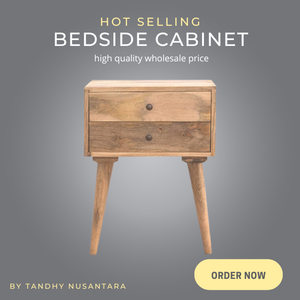 Table de chevet en bois massif avec tiroirs, meuble de chevet en bois au design moderne pour chambre à coucher et mobilier d'hôtel, à prix de gros - Product Image 6