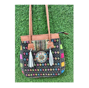 Style bohème indien luxe Vintage Banjara pochette fabriqués à la main femmes coton soirée Shopping sacs à bandoulière géométrique - Product Image 4