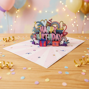 Cartes de vœux 3D colorées faites à la main de style amour, avec logo personnalisé, de la marque Viet-craft, vente en gros, impression offset, avec enveloppe et carte de notes - Product Image 2