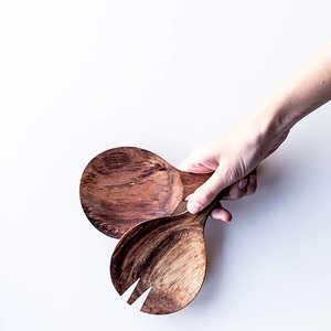 2026 Product Spoons Wood Spoon and Fork Set Wooden Salad <b>Servers</b> with Long Handle Kitchen Accessories Home and Kitchen Use - Product Image 6