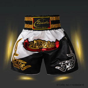 Pantalones Cortos de Muay Thai, Tradicionales de Boxeo Tailandés, para Hombres, Mujeres y Niños, Bordados en Satén, Ropa de MMA, para Gimnasio, Lucha en Jaula, Kickboxing - Product Image 1
