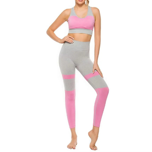Manufacturing Activewear Yoga Set Halter Sports Bra Soft <b>Seamless</b> <b>Leggings</b> Women Workout Sets Gym Fitness yoga Sets OEM - Product Image 1