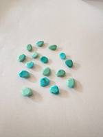 GNSJ Pierre Turquoise Naturelle Taille Rose Non Façonnée Pierre Précieuse Facettée Bleue pour Fabrication de Bijoux 8-9 mm 16 Pièces Non Chauffée Certifiée par un tiers