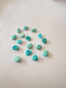GNSJ Pierre Turquoise Naturelle Taille Rose Non Façonnée Pierre Précieuse Facettée Bleue pour Fabrication de Bijoux 8-9 mm 16 Pièces Non Chauffée Certifiée par un tiers - Product Image 4
