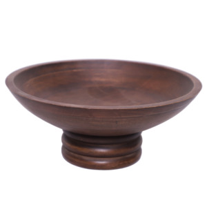 Cuenco Decorativo de Madera Hecho a Mano SB-011 - Diseño de Pedestal para Decoración del Hogar - Product Image 1