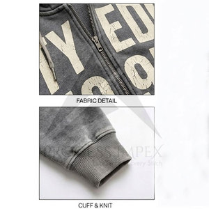 เสื้อฮู้ดซิปผู้ชายไซส์ใหญ่พิเศษสำหรับฤดูหนาว พิมพ์ลายดิจิทัล ทรงบ็อกซี่ ไหล่ตก ผ้าหนา คุณภาพพรีเมียม กระบวนการผลิต Impex - Product Image 4