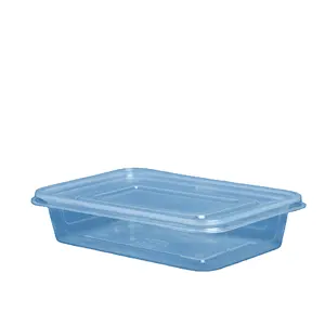 Hot Selling 550ml Microwave Safe PP Plastic Food Container Rectangle Shape Take Away Box with Lid Transparent Amazon Supplier