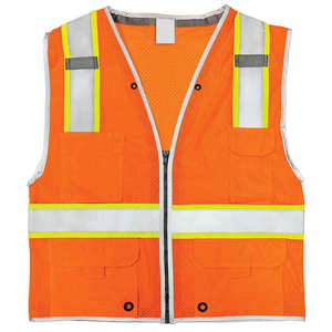Chaleco de seguridad reflectante estándar con 4 bolsillos, cremallera, logotipo personalizado, ropa de trabajo de alta visibilidad, chalecos unisex de fabricación propia - Product Image 6