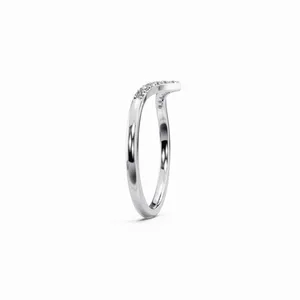 Victoria's V Shape Lab Grown Diamond Stackable <b>Ring</b> <b>11</b> Brilliant Cut Diamonds 18K White Gold Band IGI Certified Luxury <b>Ring</b> for - Product Image 2