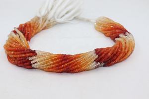 Cuentas Redondas Facetadas de Ópalo de Fuego Natural Mexicano de 4 mm, 13 Pulgadas, Peso Personalizable para la Fabricación de Joyas - Product Image 2