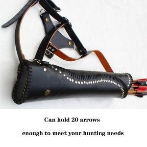 Handmade Leather Archery <b>Quiver</b> Strong Durable Build Adjustable Shoulder Belt Lightweight Outdoor Hunting Practice Gear For Men - Product Image 5