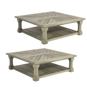 โต๊ะกาแฟสีเทาโต๊ะไม้สักโต๊ะไม้เนื้อแข็งเฟอร์นิเจอร์สวนกลางแจ้งดีไซน์ทันสมัย - Product Image 6