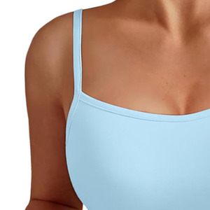 Premium Womens Short Ribbed Tank <b>Top</b> Soft Stretch Cotton Fabric Breathable Casual Design Lace Trim High Quality Private Label - Product Image 4