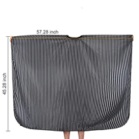 Cape de coiffure professionnelle rayée pour salon, en pongé anti-adhésif, confortable, protectrice et réutilisable