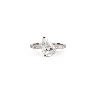 Bague demi-éternité en or massif 10K 14K 18K avec diamants de laboratoire taille poire et ronde de 1,5 carat, couleur DEF, clarté VS VVS, certifiée IGI, vente en gros - Product Image 3